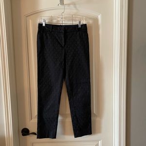 White House Black Market black jacquard slim ankle pant